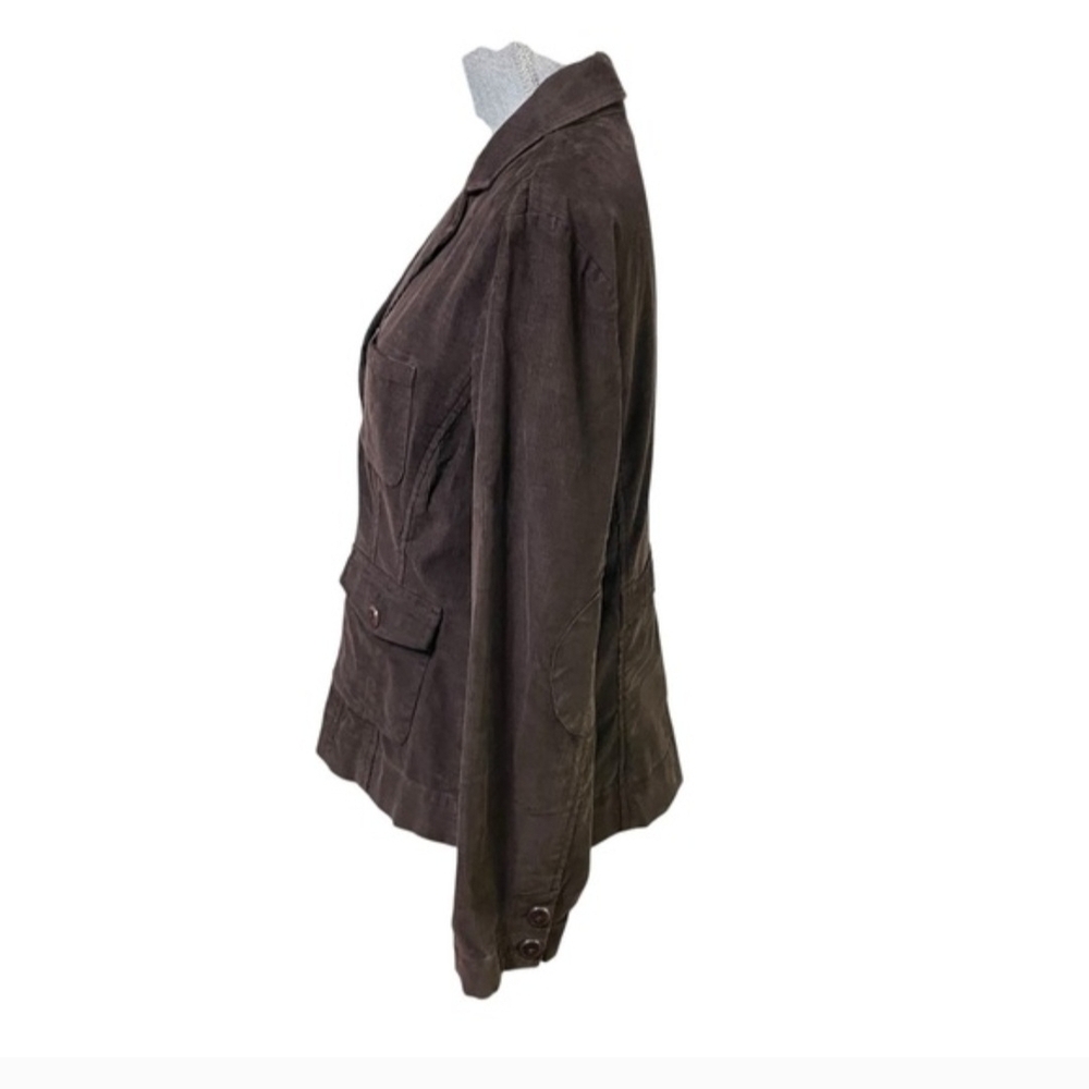 Talbots Chocolate Brown Corduroy Stretch JacketBlazer Sz 14 Excellent Condition - Picture 3 of 11